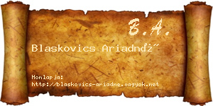 Blaskovics Ariadné névjegykártya